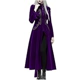 Duohropke Gothic Kleid Damen Renaissance Trenchcoat Punk Gehrock Mittelalter Viktorianischen Mäntel Vintage Smoking Klied Parka Elegant Winterjacke Halloween Kostüm Karneval Party Kleidung