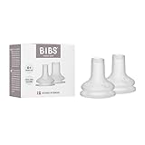 BIBS Flaschensauger mit Trinkaufsatz, 2er-Pack – BPA-frei, Runder Silikon-Aufsatz, Geeignet für Babys & Kleinkinder 6+ Monate