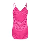 Sexy UnterwäSche FüR Frauen Spitzenkleid Damen Rock Damen rückenfrei Unterwäsche hautfreundlich Sexy Puppe großen Satinrock Wowsexyu Crossdresser Kleidung FüR MäNner (Pink, XL)