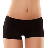 Toocool Damen Baumwolle Boxershorts mit niedriger Taille, Sportunterwäsche, Hotpants LO-YQ3308 [L-XL, Schwarz]