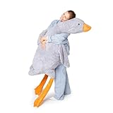 MKS Weiches Plüsch Ente Kuscheltier für Baby, Kleinkind, Kinder, Erwachsene | Riesige Gans Plüschtiere mit maschinenwaschbarem Bezug | Hypoallergener Entenkuschel 190cm