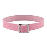 MILAKOO Damen Retro Punk Simple Style Einstellbare Rosa Leder Choker Kragen Schnalle Halskette für Biker