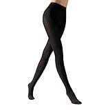 CALZITALY Kaschmirwolle Strumpfhose warme Winterstrumpfhose - dicke Strumpfhosen - 150 Den - S M L XL - Italienische Strumpfwaren,Schwarz,L