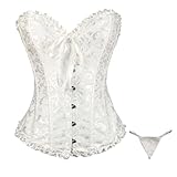 Generisch Korsett Damen,Damen Strickjacken Sale Corset Belt Coset Halloween Kostüm Damen Korsett Mittelalter Damen Black Swan Crossdresser White