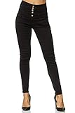 Elara Damen Jeans Stretch Skinny High Waist Chunkyrayan EL60 Schwarz-36 (S)
