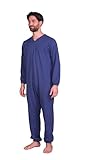 Schlafanzug für Gesundheit, Winter, Plüsch, Unisex, mit Reißverschluss am Rücken, 9078-F, für ältere Menschen, Inkontinenz und Alzheimer (DE/NL/SE/PL, Alphanumerisch, L, Regular, Regular, Blau)