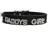 Daddys Girl Halsband – Sexy DDLG Choker Leder für Väter Besitz unterwürfig Kawaii Baby Mädchen Prinzessin Strass Buchstaben