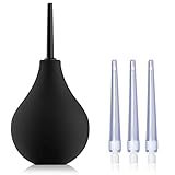 TopQuaFocus 224 ml Einlaufbirnen-Kit Analdusche und Vaginaldusche mit 4 Düsen（Schwarz）