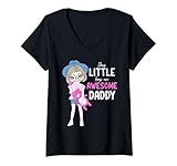 Damen DDLG Baby-Mädchen BDSM This Little Has An Awesome Daddy, Stuffie T-Shirt mit V-Ausschnitt