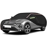 WOLWES Autoabdeckung Geeignet Für Citroën C5X You!/Plus/Max/Hypnos/Hybrid,Schneesicher,wasserdichte,Wind-,Regen- Und UV-beständige Autoabdeckung Aus Oxford-Gewebe,Mit Seitentür-Reißverschluss (Color