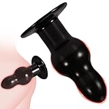 Anal Dildo Analplug mit 2 Anal Beads,Buttplug Analplugs Masturbator Masturbatoren,Anal Plug Dildo Dick Analdilos,Analplug für Frauen Männer,Sex Spielzeug für die Paare (Schwarz, S)