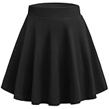 Hotouch Damen Mini Rock Kurz High Waist Dehnbar Pleated Skirt Rave Festival Rock Schwarz S