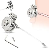 BDSMLOVE Penniskäfig Metall Dilator,Flat Chastity Cage Male small,Penis Käfig mit Dilator Harnröhre Cockring,Keuschheitskäfig Herren extrem,Keuschheitsgürtel für Herren (L+40mm)