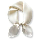 PoeticEHome Seidenschal in Uni-Farbe aus 100% Maulbeerseide - 68x68 cm Halstuch für Damen | Quadratisches Einfarbig Seidentuch | Mit Geschenkbox