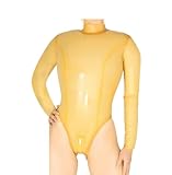 GAYLOP Aufblasbare Latex Badeanzug Reißverschlüsse Gummi Körper Anzug Catsuit Bodysuit, transparent, XXL