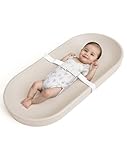 COMOMY Baby Wickelauflage Abwaschbar und Wasserdicht, Wickelunterlage auf PU-Material, Leicht und Weich Wickelmatte mit Sicherheitsgurt, 72,5x36 cm, für Kommode & Wickeltisch