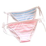 Niedlicher japanischer Stil, blaue und rosa gestreifte Höschen Bikini Cosplay Baumwolle Unterwäsche Bandage Anime Einheitsgröße heiß, C008 Streifen, M