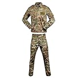 Mymyguoe Tarnanzug Herren Paintball Combat Shirt Taktische Hose Langärmlige Mit 1/4 Reißverschluss Airsoft Kleidung Set Taktisch Jacke Uniform Militär Anzug Outdoor Camouflage Jagdbekleidung BDU