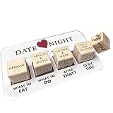 Qiebenav Würfel-Set für Paare, romantisch, Datum, Nacht, Dice Set, lustig, What to Do Set, Paarwürfel, mehrere Stile, für Valentinstag, Geburtstage, Jahrestage, wiederverwendbar, aus Holz