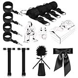Bondage Sex Spielzeug Bett Fesseln Sex Spielzeug für die Paare,Extrem Hart stabiles BDSM Fesselset mit Bettfesseln, Handschellen mit Seil Spreizstange Augenbide Fußfesseln Bett Set Fesseln (5Pack)