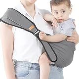 Roysmart Tragetuch Baby, Multifunktionale Babytrage Neugeborene ab Geburt, Weiche Atmungsaktive Kindertragetücher für Babys von 0 bis 36 Monaten, Kleinkinder bis 15kg (Grau)