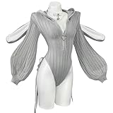 KORURACLUB Cosplay Sexy Bunny Outfit Grau Cosplay Dessous für Damen Tierkostüme Bunny Bodysuit (L-XL)