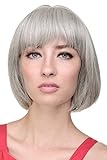 WIG ME UP - 703-51 Sexy Bob, Perücke, gerader Pony, Grau, Grau-Schwarz-Mix, Silbergrau-Schwarz-Mix, gesträhnt