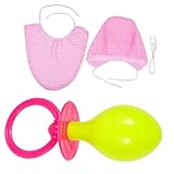 Garneck 3-teiliges Lustiges Babykostüm Für Erwachsene in Rosa – Inkl Riesigem Schnuller - Lätzchen Und Hut – Ideales Kostüm Für Männer Und Frauen Perfekt Für Partys Und