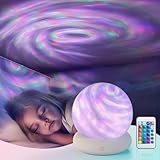 Ciskotu Nachtlicht kinder, Sternenhimmel Projektor Kinder mit 16 Farben, Akku Nachttischlampe mit Fernbedienung & Dimmer, LED Galaxy Light Sternenprojektor, Nachtlampe Kinderzimmer & Geschenkidee