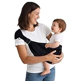 JOYNCLEON Tragetuch Baby & Seitentrage - Ergonomische Hüfttrage für Baby & Kleinkind mit Hüftsitz, ASTM Zertifiziert, Leicht & Atmungsaktiv,0-36 Monate (Schwarz)