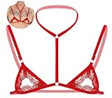 AIEOE Herren Sissy Spitze BH Dünn Mesh Bralette Top Crossdresser Lingerie Bra Nippelfrei Lace BH Top Gay Sexy Mini BH Clubwear M