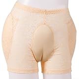 Shaping Panties für Herren, Spitze Gaff Unterwäsche für Crossdresser und Transgender (L Nude)