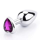 FITCUP Butt Plug Anfänger (Ø 40mm), Edelstahl Anal Plug Buttplug mit Kristall - Volett