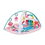 Baby Einstein Ocean Explorers 4-in-1 Spielbogen Baby Spielmatte mit Kick Piano, Musik- & Sprachförderung, Sensorikspielzeug, Lichter & Klänge, Für Neugeborene +, Rosa (Jellyfish Jamboree)