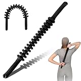 Muskeltherapie Massagestab, Massagegerät, Faszienrolle Beine mit Anti-Rutsch Griff, Oberschenkel Faszienstab, für Triggerpunkte Entlastung Muskelkater,Tiefenmassage mit Silikonzahnrädern (Schwarz-C)
