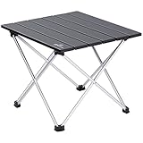 Sportneer Campingtisch Klapptisch Camping, Aluminium Klapptisch Camping Tisch Faltbarer Picknick-Tisch Tragbarer Gartentisch für Camping Picknick Kochen Garten Wandern Reisen,L,Schwarz