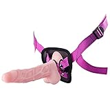 Strap On Dildo mit beweglicher Vorhaut,Adjustable Doppelseitiger Strap-on Lesben Masturbator Sexspielzeug für Frauen Manner und Paar