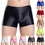 Herren Unterhosen Glatte Boxershorts Satin Unterwäsche Herren-Reizwäsche Ohne Kratzenden Underwear Winter Boxer Sexy Retroshorts Baumwolle Shortys Angebote des Tages Heute Schwarz M
