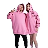 CAKEASY Intimer Kapuzenpullover für Paare, lustig, Unisex, Übergröße, langärmelig, für Paare, Rosa, L