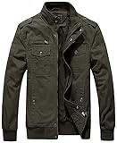 MAGCOMSEN Herren Übergangsjacke Winddichte Armee Jacke Outdoor Feldjacke Military Herrenjacke Leicht Winterjacke, Armeegrün XL