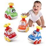 AmyBenton Spielzeug ab 1 2 3 Jahr, Spielzeugauto ab 1 2 Jahr, 4 Pack Auto Set ab 1 2 Jahre Junge Mädchen, Geschenk Baby 1 Jahr
