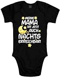 Shirtoo Lustiger Baby Body mit Spruch - Meine Mama ist jetzt auch Nachts erreichbar - Geschenk zur Babyparty