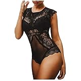 Sexy Body Damen Erotisch, Grosse Grössen Curvy Reizwäsche Outfit Body für Sex Shaping Babydoll Dessous mit Loch Spitze Unterwäsche Erotick Wäsche Offener Schritt Elegant Sexunterwäsche Negligee