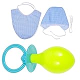 Garneck 3-teiliges Kostüm Für Erwachsene - Lustiges Fasching Kostüm Mit Schnuller Lätzchen Und Hut Für Gender Reveal Und Partys Ideal Als Maskottchen Requisite Für Fotokabinen