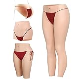 YIQI Silikon-Slip mit Uriniervorrichtung, Silikon-Slip, Lebensmittelqualität, Vollsilikon für Crossdresser Drag Queen, Elfenbein, Weiß, S