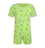 Landofgenie Männer Kurzarm Romper Pyjama Bodysuit One Piece Rompers Botton Crotch Top Shirt Pyjamas für Herren Dinosaurier-Druck L