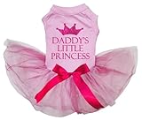 Petitebelle Daddy's Little Princess Welpen-Hundekleid (Rosa/Rosa, XXXL)