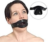 Honeylust - BDSM Latex Mundknebel mit weicher Bissfläche & Zunge - elastischer SM Gummi Mouth Gag - heißes Sexspielzeug für Sklaven - Bondage Fetisch Sessions (Schwarz)