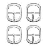 SUIKIHUM 5 Stück Rollgürtelschnalle, einzelne Zinken-Gürtelschnalle, ovale Rolldornschnalle, Zinklegierung für Taschen-Schlüsselanhänger, silber, 0.6 inch