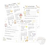Babyparty Ratespiel, 20x Babyshower Ratespiel Karten, Gender-Reveal, Babyparty Karten zum ausfüllen, Tippkarten für Baby Mädchen und Jungen